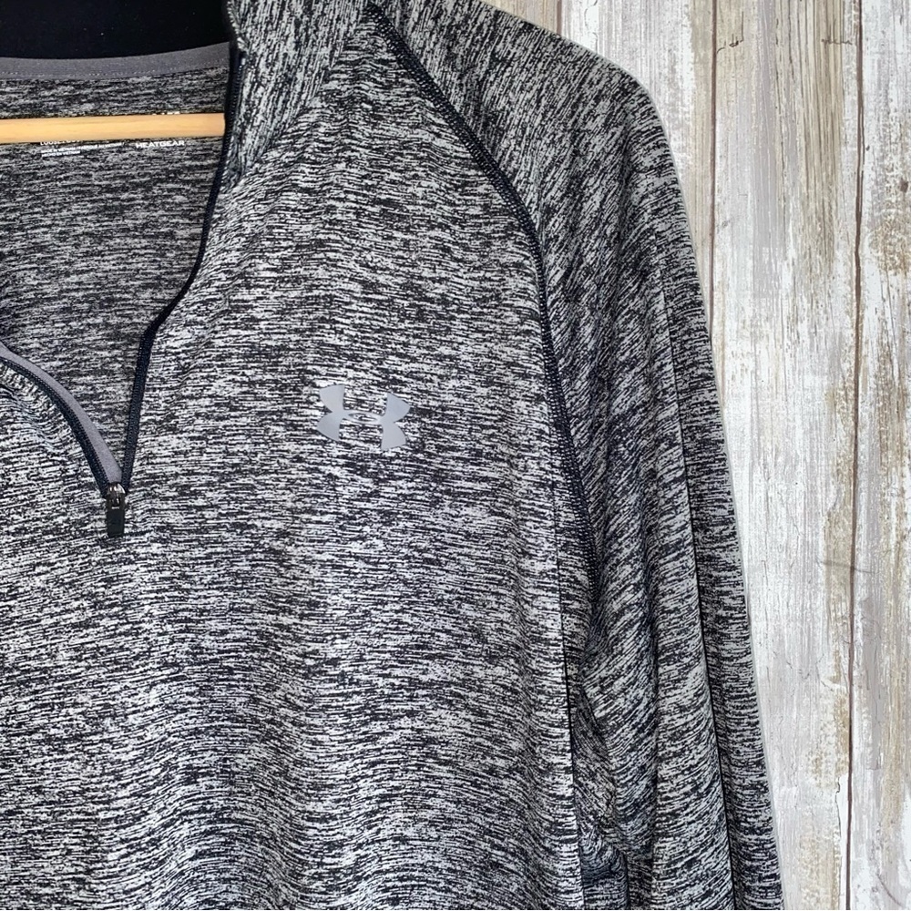 Under Armor 1/4 Zip Loose Grey Heather Jacket - Picture 2 of 5